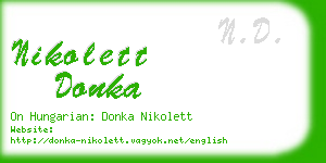 nikolett donka business card